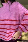 Big Softie Stripe Funnel Grunge Knit Bubblegum